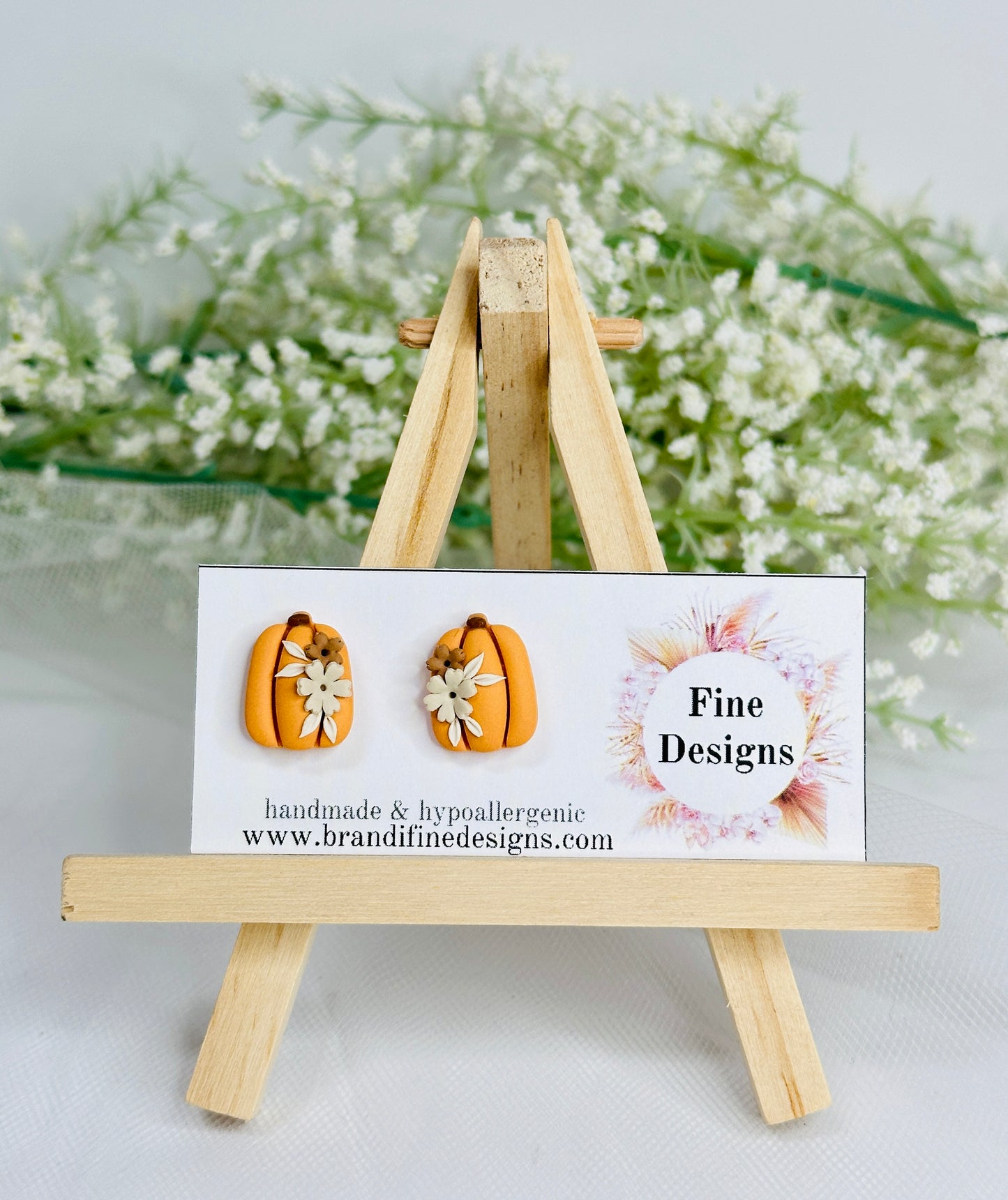 Floral Pumpkin Stud