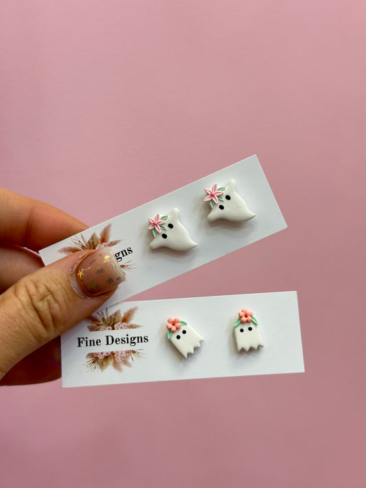 Floral Ghost Studs