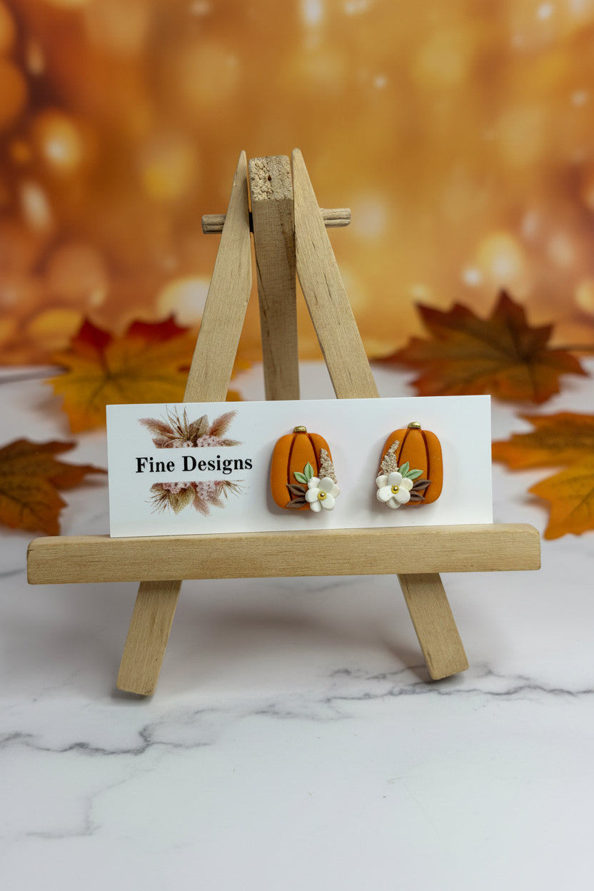 Floral Pumpkin Stud