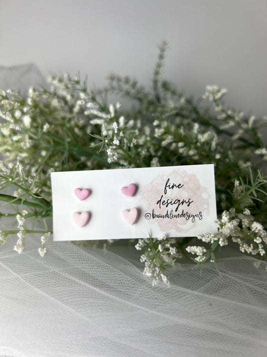 Pink Heart Stud Pack
