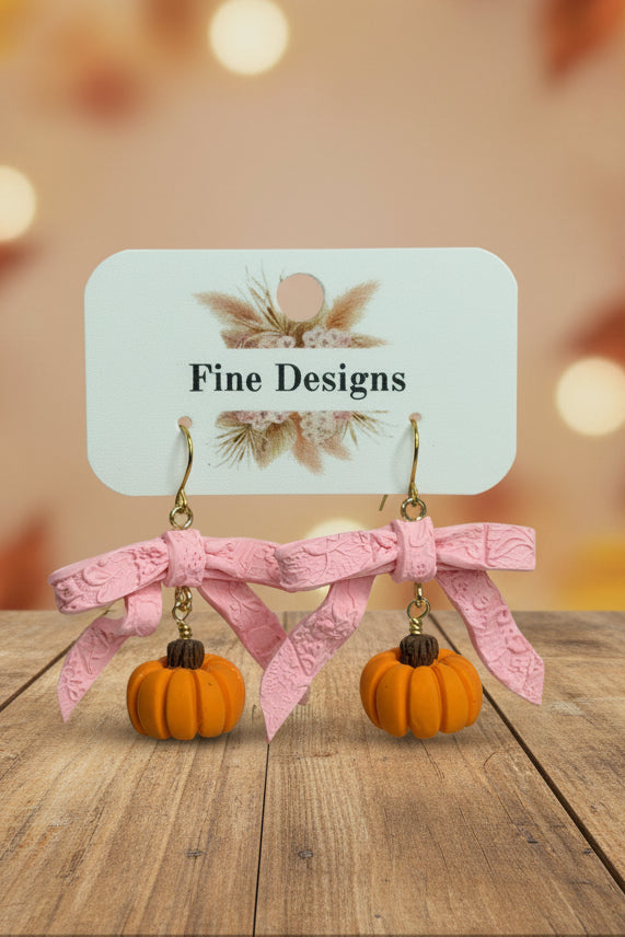 Pink Bow Pumpkin
