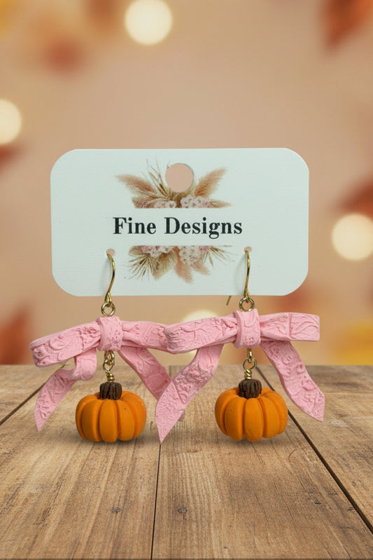 Pink Bow Pumpkin