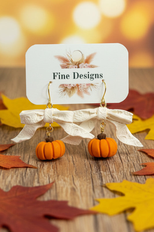 White Bow Pumpkin