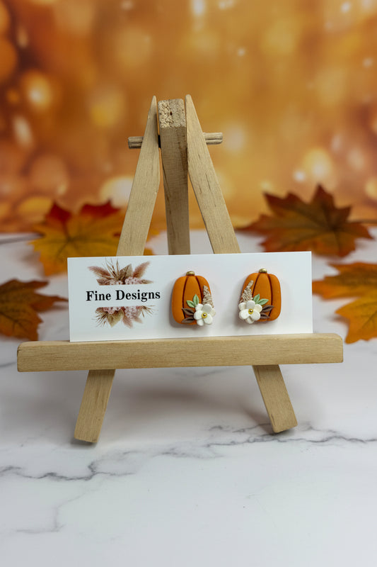 Floral Pumpkin Stud