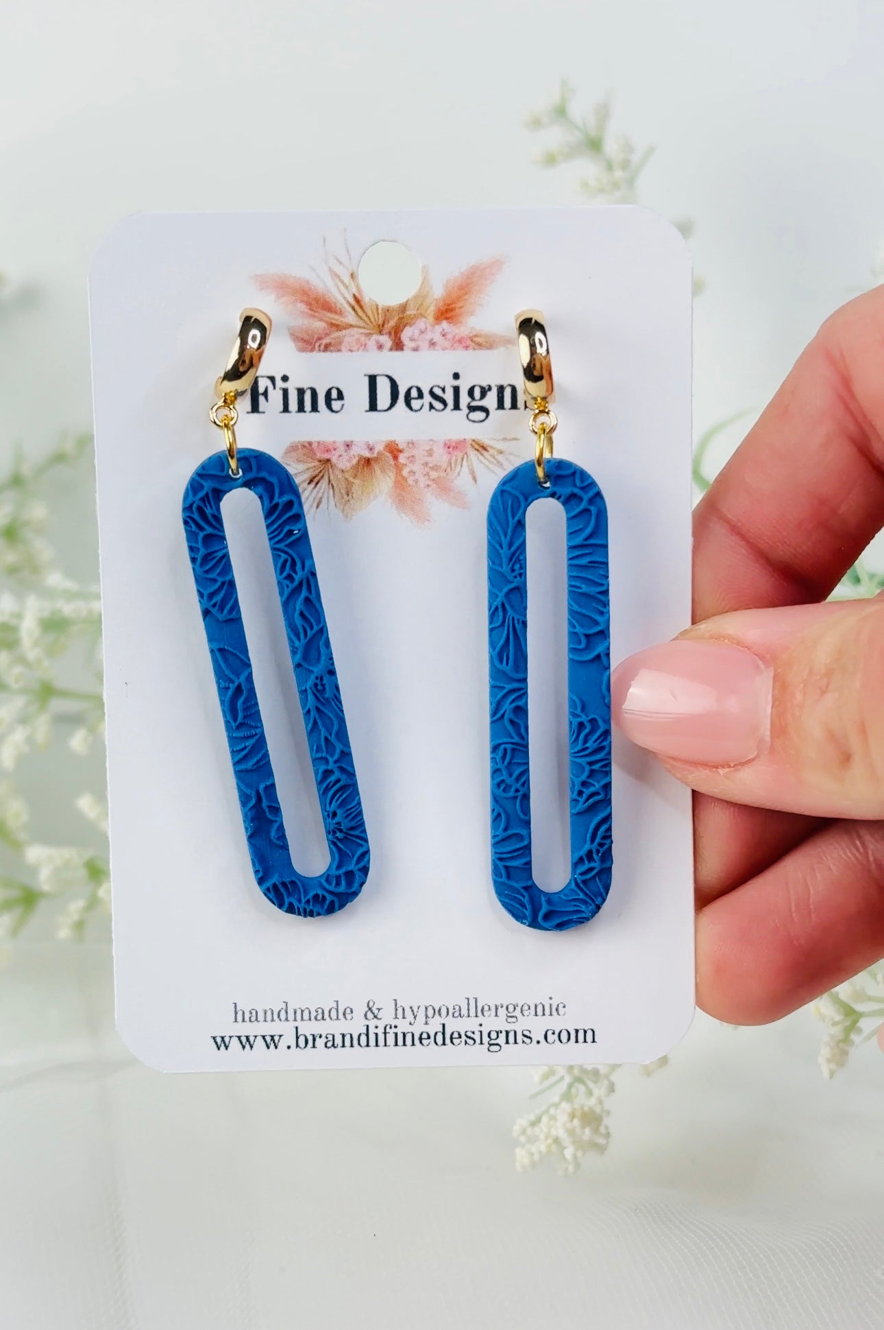 Blue Long Oval