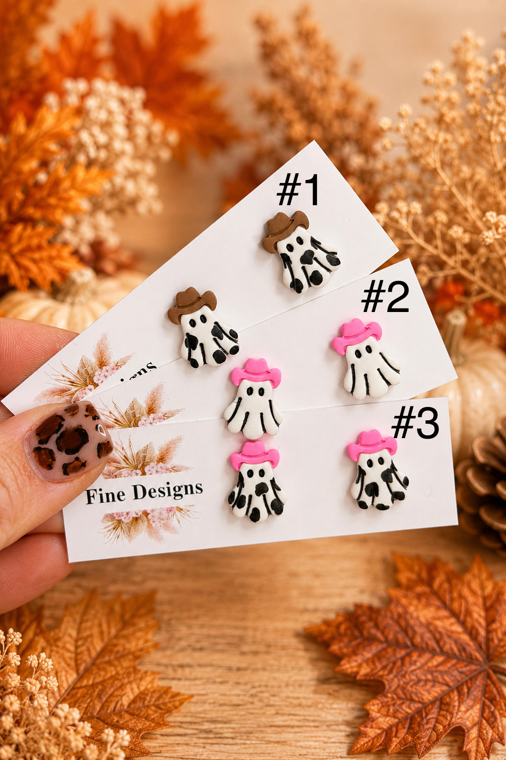 Cowboy/girl Ghost Studs