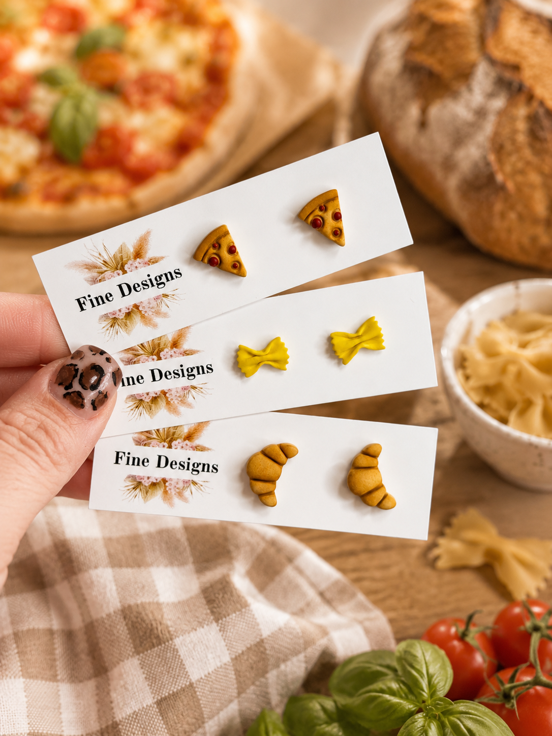 Pizza, Pasta or Croissant Stud