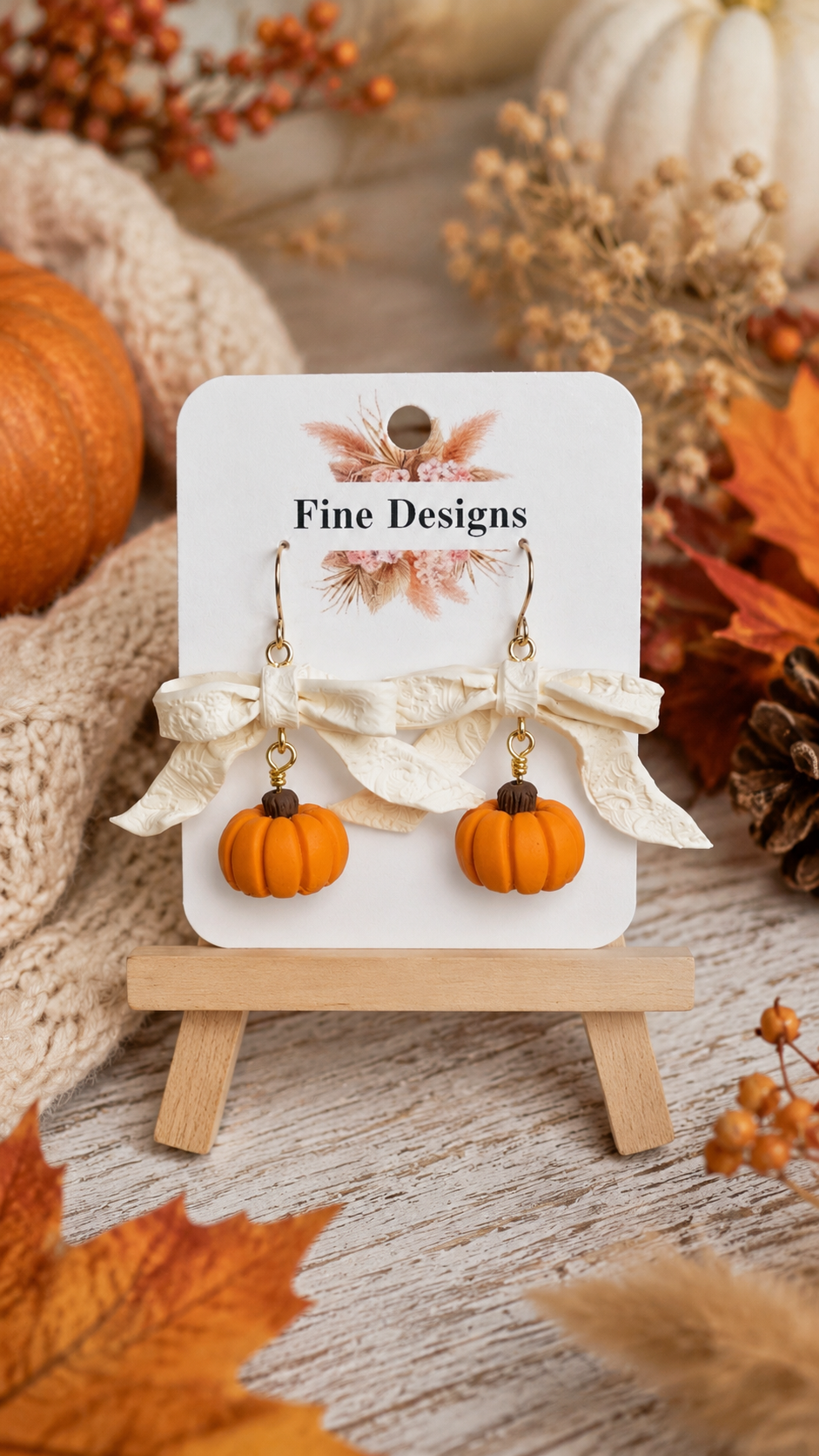 White Bow Pumpkin