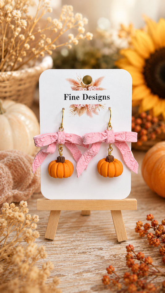 Pink Bow Pumpkin
